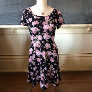 Black & Pink Floral Dress